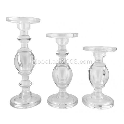 New Arrival Glasses Glass candle holder set of 3 Supplier